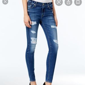 7 for all mankind ripped skinny jeans
